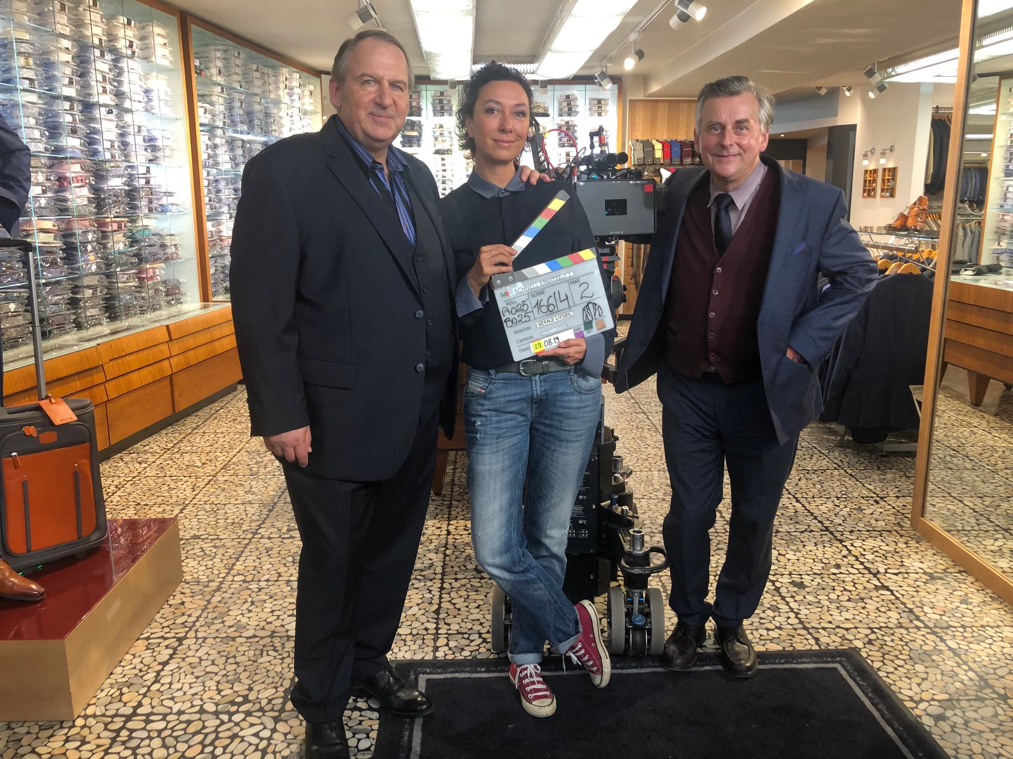 Ursula Strauss, Wolf Bachofner und Johannes Silberschneider bei Teller